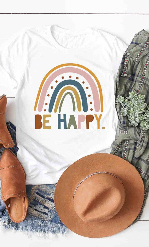 Be Happy rainbow graphic tee PLUS