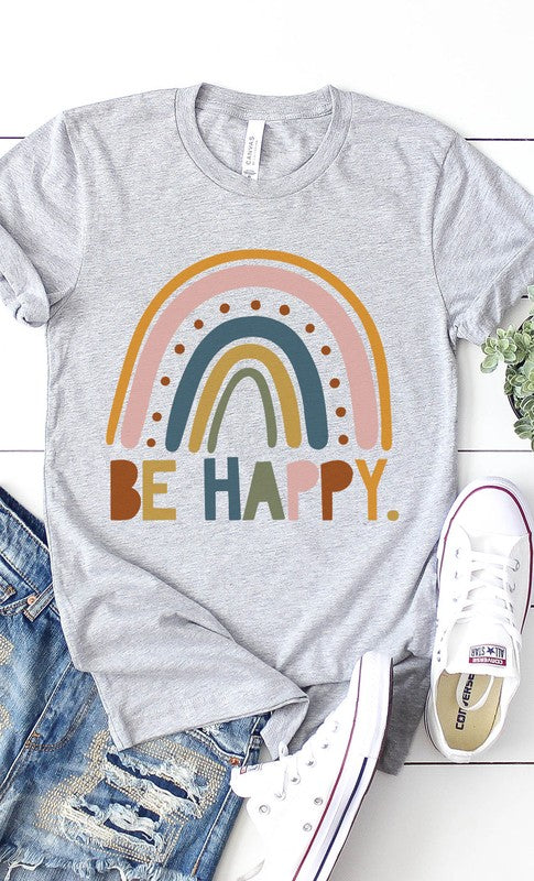 Be Happy rainbow graphic tee PLUS