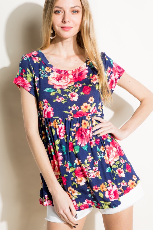 FLORAL PRINT BABY DOLL TOP