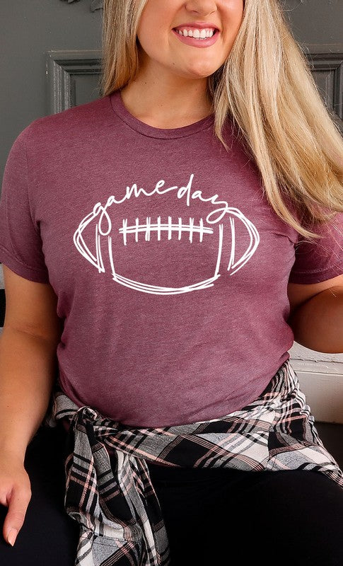 Cursive Football Game Day Graphic Tee