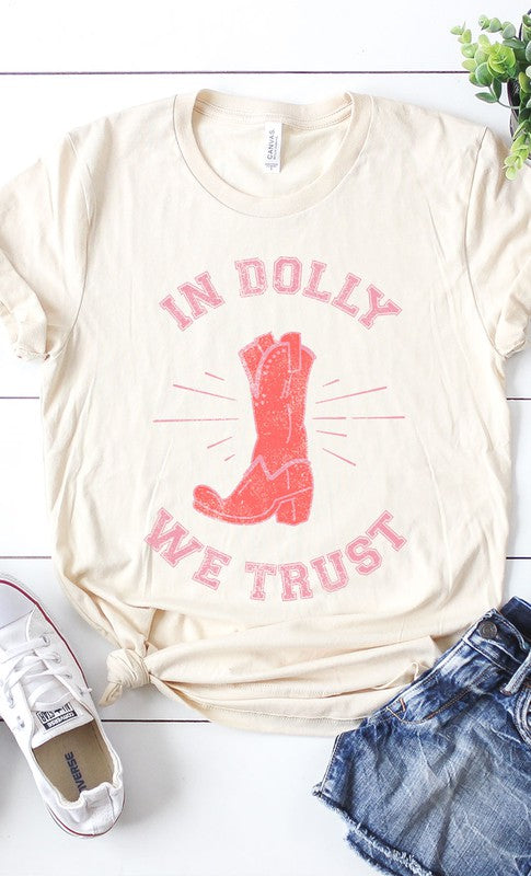 Retro In Dolly We Trust Boot Graphic Tee PLUS