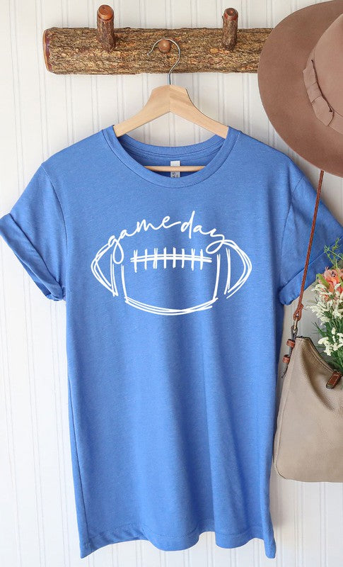 Cursive Football Game Day Graphic Tee